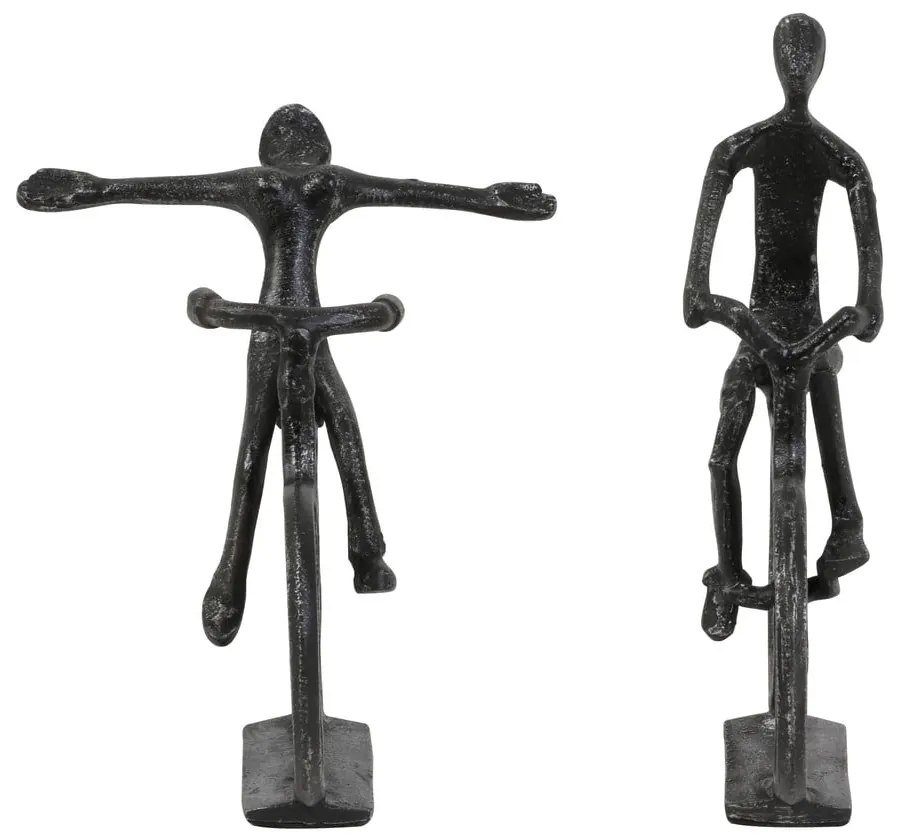 Metalowe figurki zestaw 2 szt. 22 cm Cyclists – Light &amp; Living