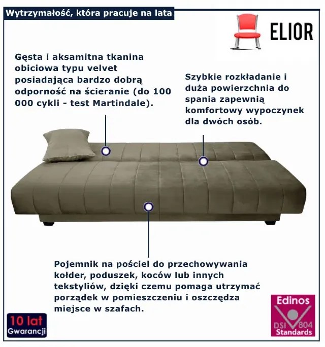 Beżowa sofa rozkładana K1-L14