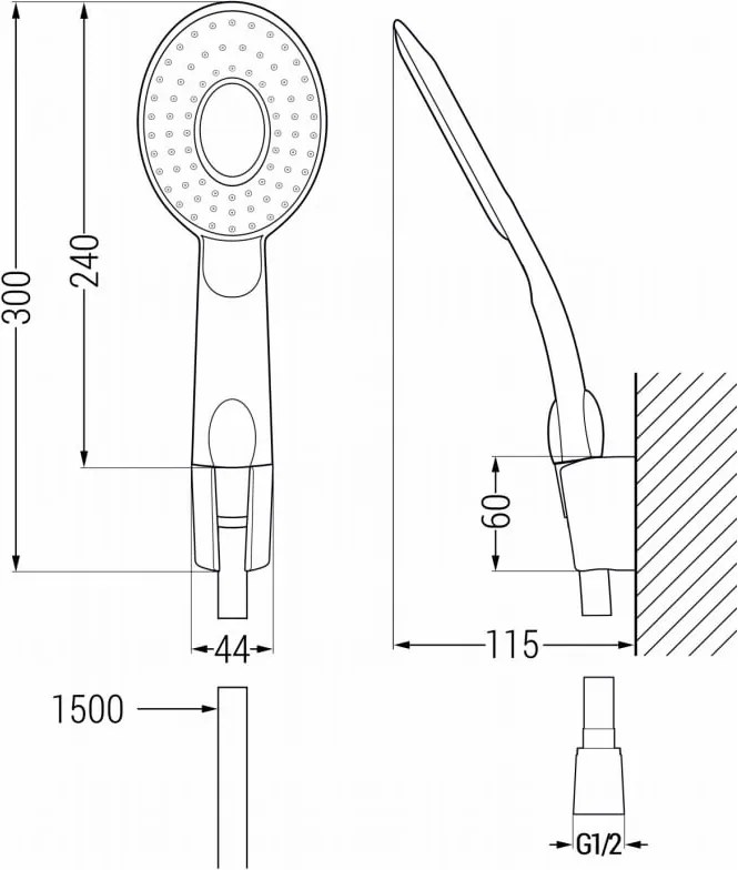 Mexen R-73 zestaw prysznicowy punktowy, czarny - 785735052-70