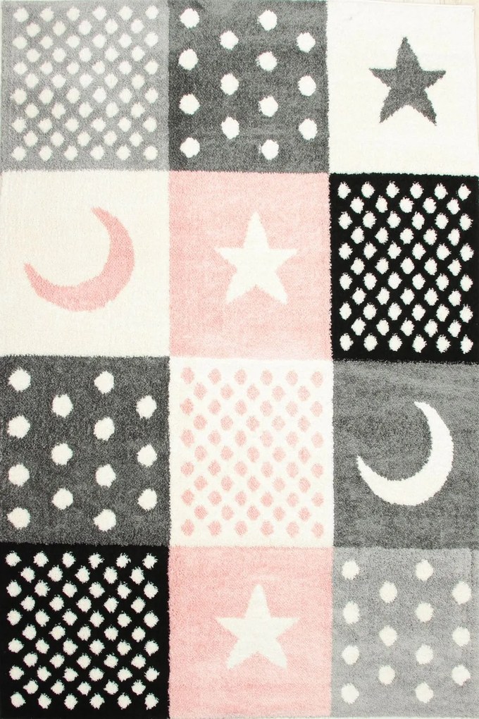 Dywan Merlin Księżc, gwiazdy i kropki 133x190 Prostokąt