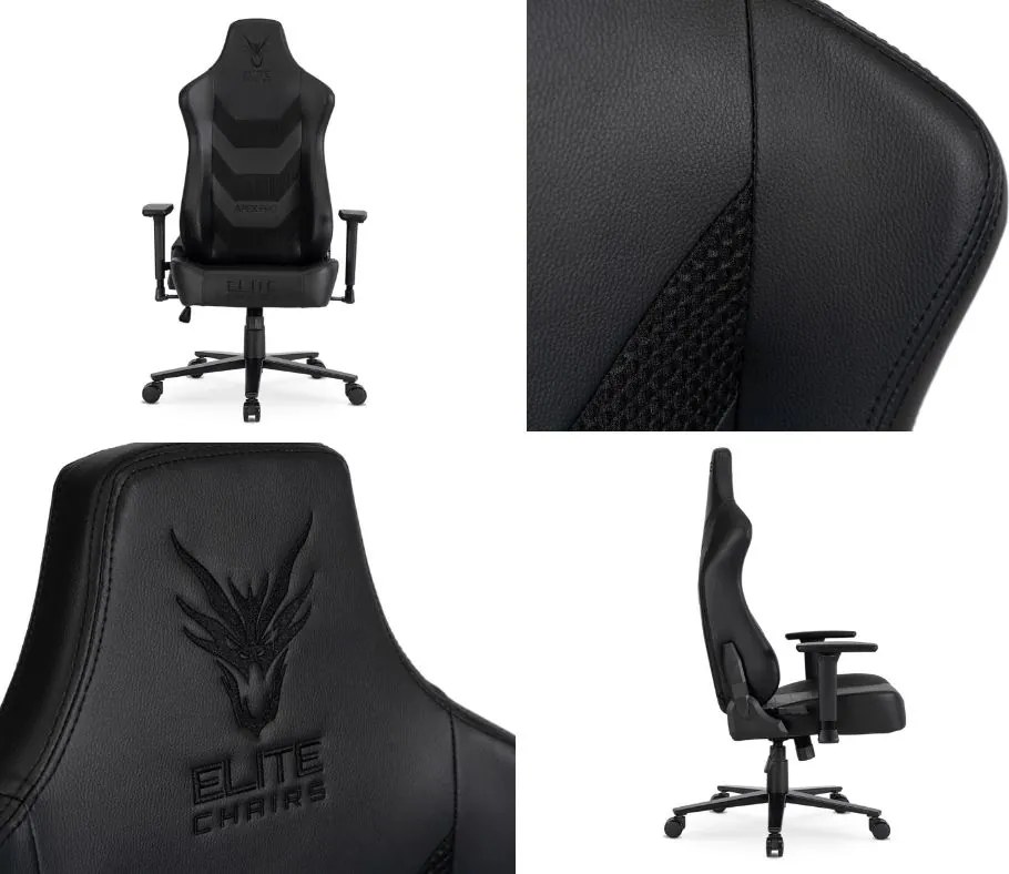 Fotel gamingowy Apex - ergonomiczny fotel dla graczy ekoskóra, czarny