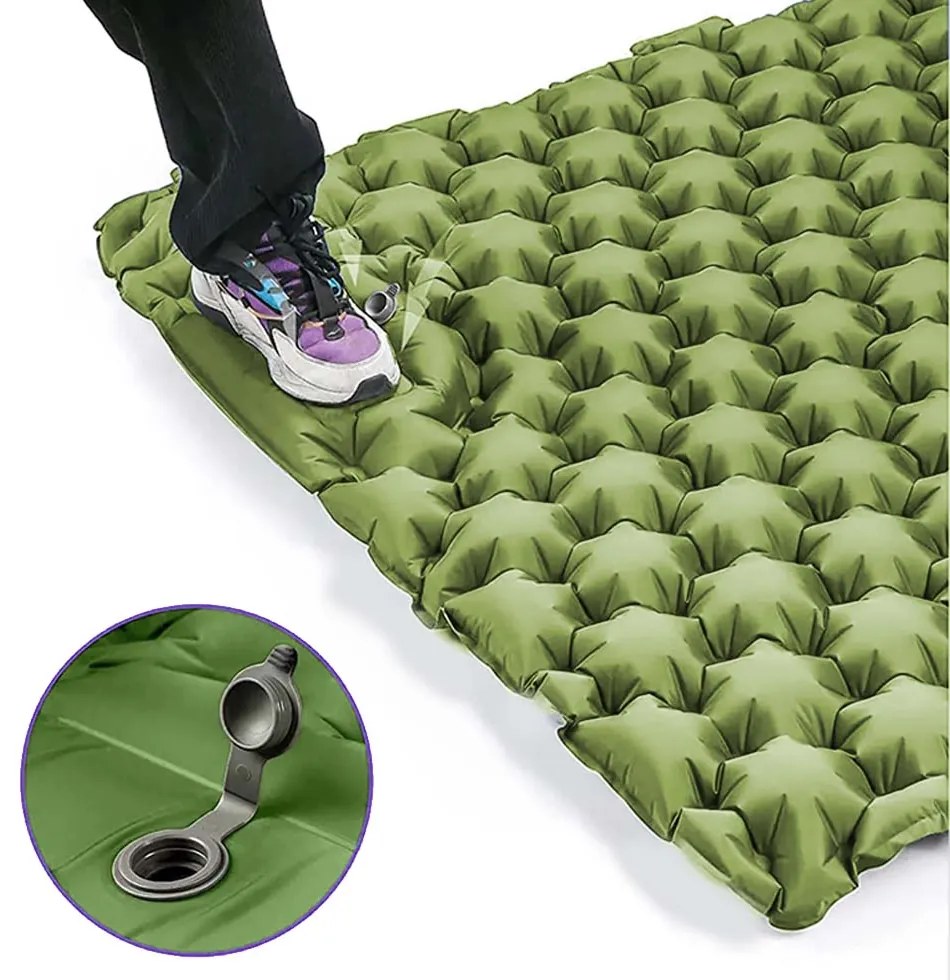Dwuosobowy materac turystyczny, zielony
