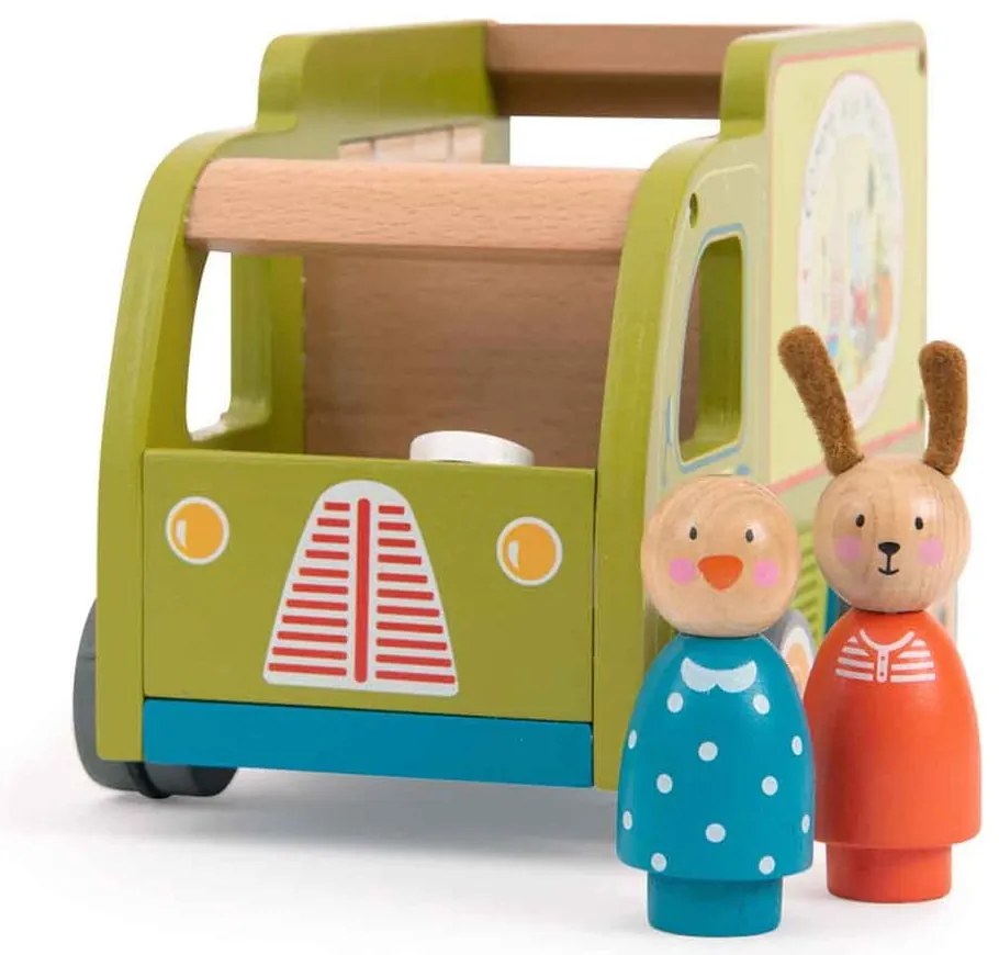 Drewniane auto zabawkowe La Grande Famille Food Truck – Moulin Roty