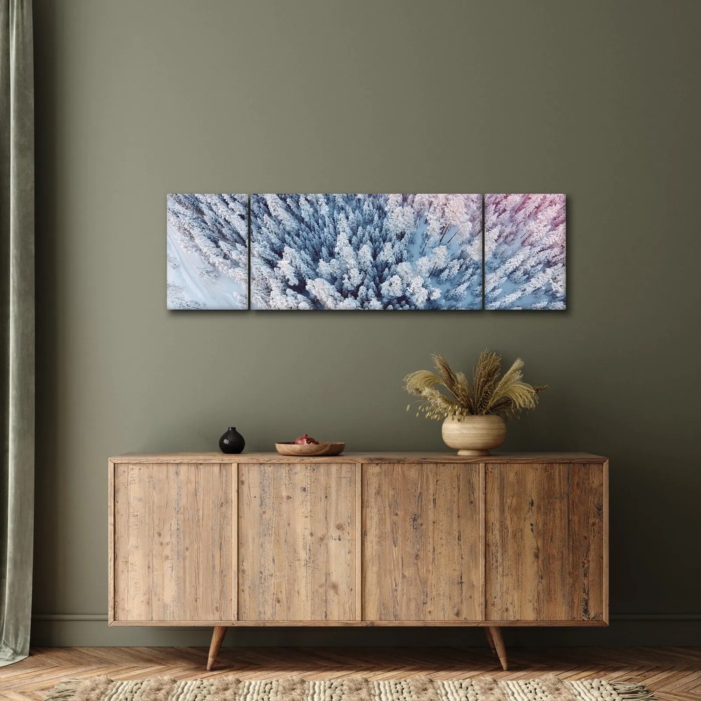 Obraz ośnieżonych drzew (170x50 cm)