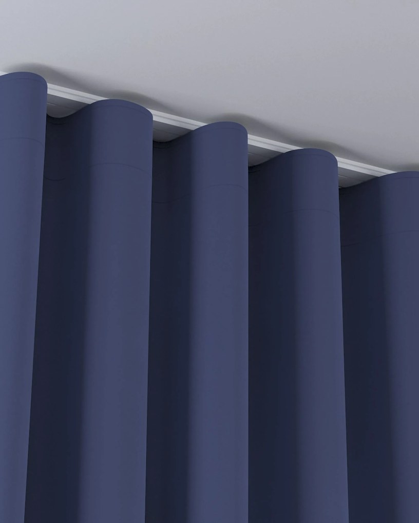 Zasłona na taśmie wave kolor granatowy
