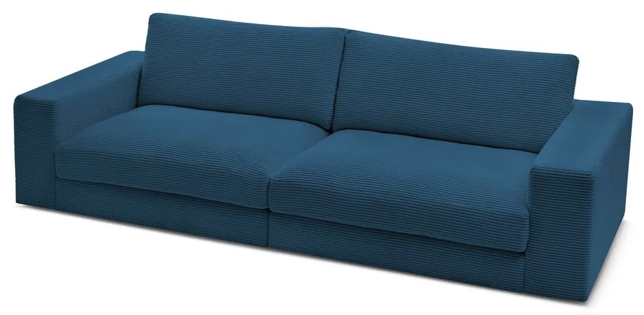 Ciemnoniebieska sztruksowa sofa 274 cm Leonard – Bobochic Paris
