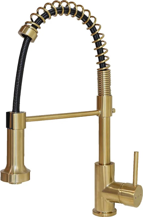 Plimo Bateria zlewozmywak z główką prysznicową szczotkowanej miedzi