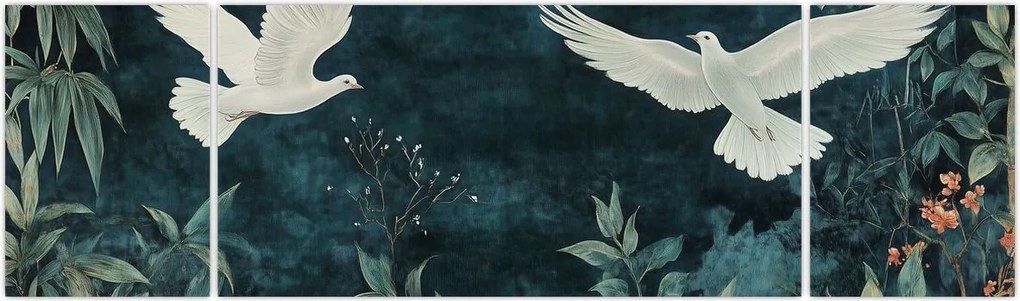 Obraz - Dwa gołębie (170x50 cm)