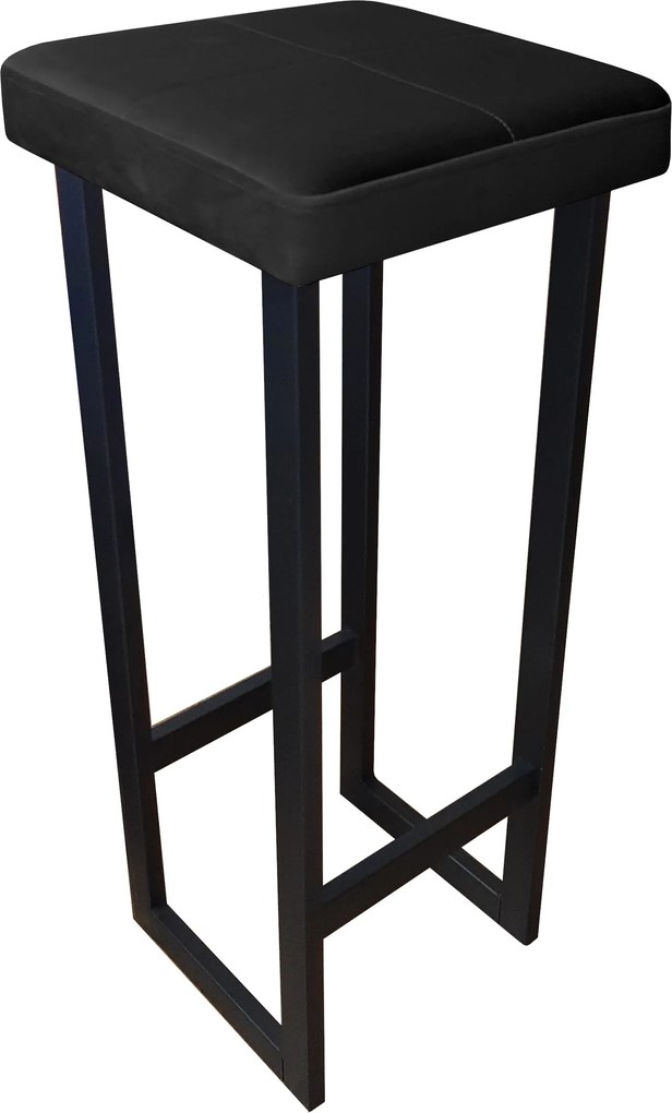 Hoker ALEX krzesło barowe tkanina Welur podstawa metalowa : Kolor Stelaża - Czarny , Kolor tkaniny - VELVET - MG19, Wysokość - 90 cm