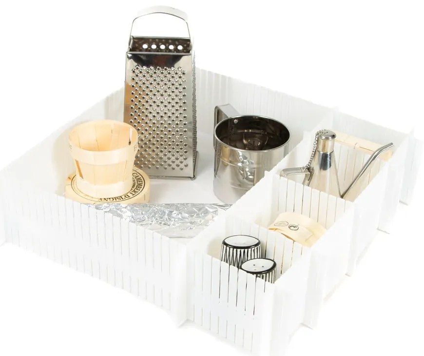 Zestaw 6 białych rozdzielaczy do szuflady Compactor Drawer Dividers