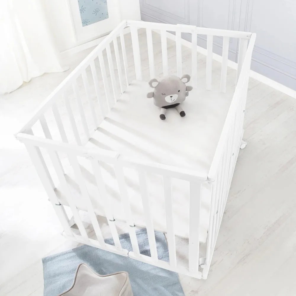 Biały kojec dla dzieci 100x75 cm – Roba