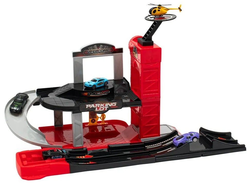 Baby Mix Garage dla dzieci z helikopterem, 60 x 33x 29 cm