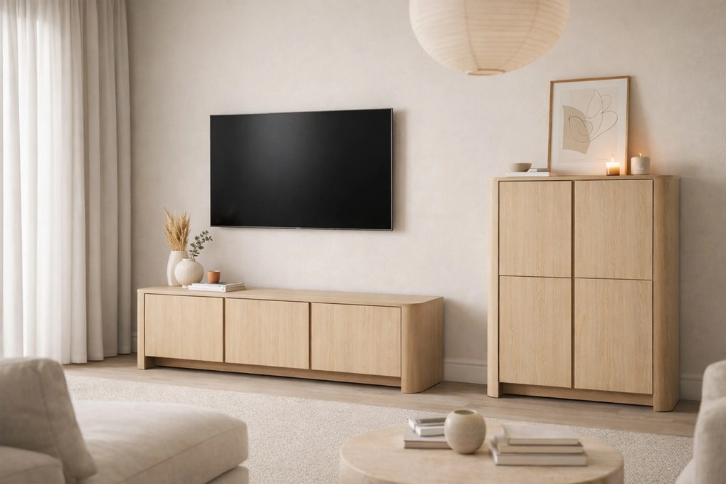 Komoda wysoka Sorrenti 103 cm - dąb vicenza
