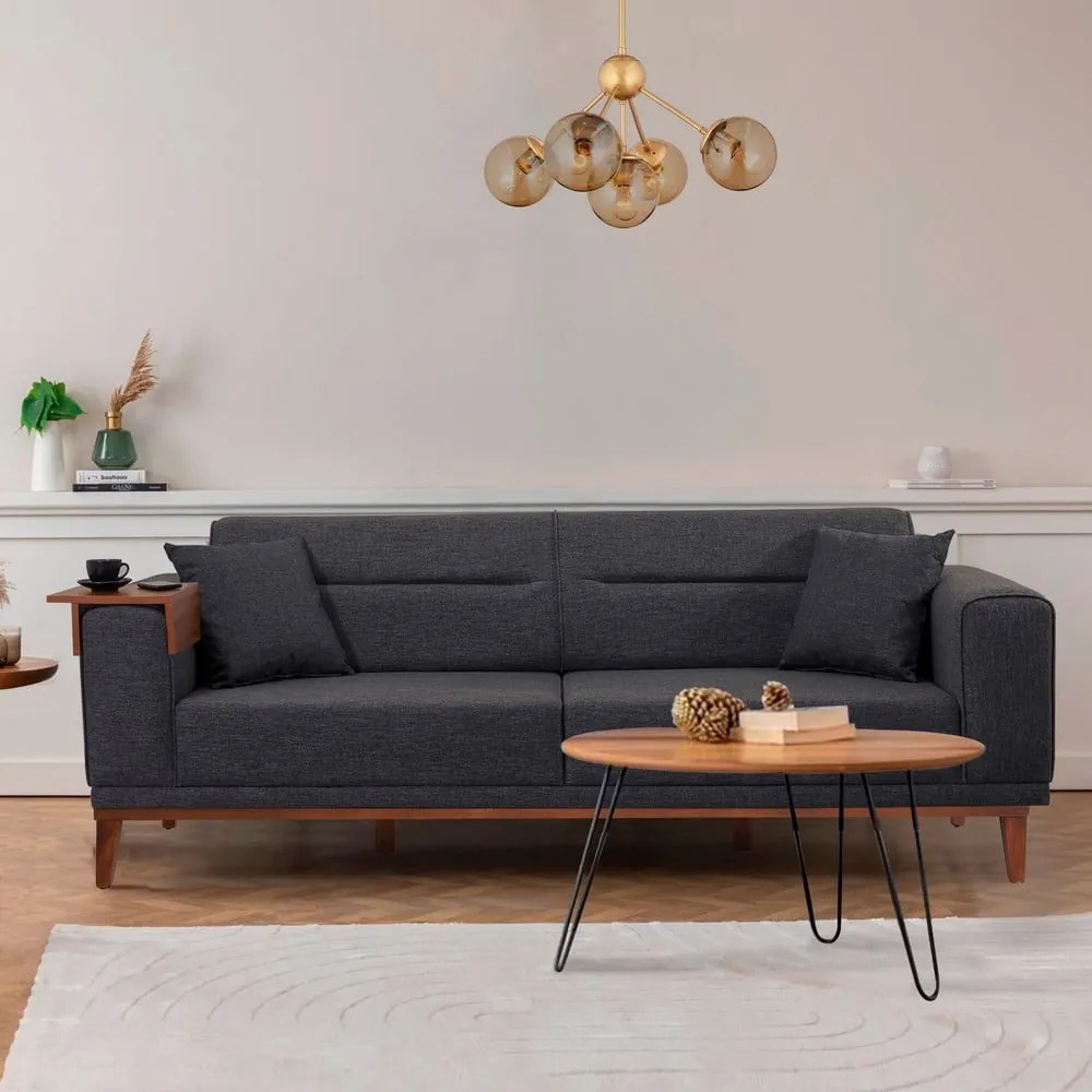 Antracytowa rozkładana sofa 223 cm Liones – Artie