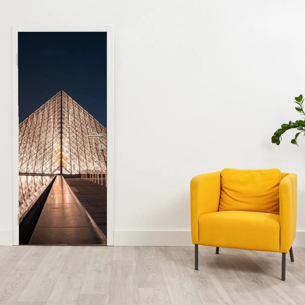 Fototapeta na drzwi - Luwr nocą (95x205cm)