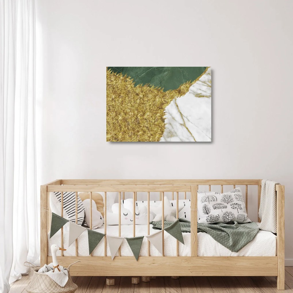 Obraz na szkle - Zielony marmur N⁰2 (70x50 cm)