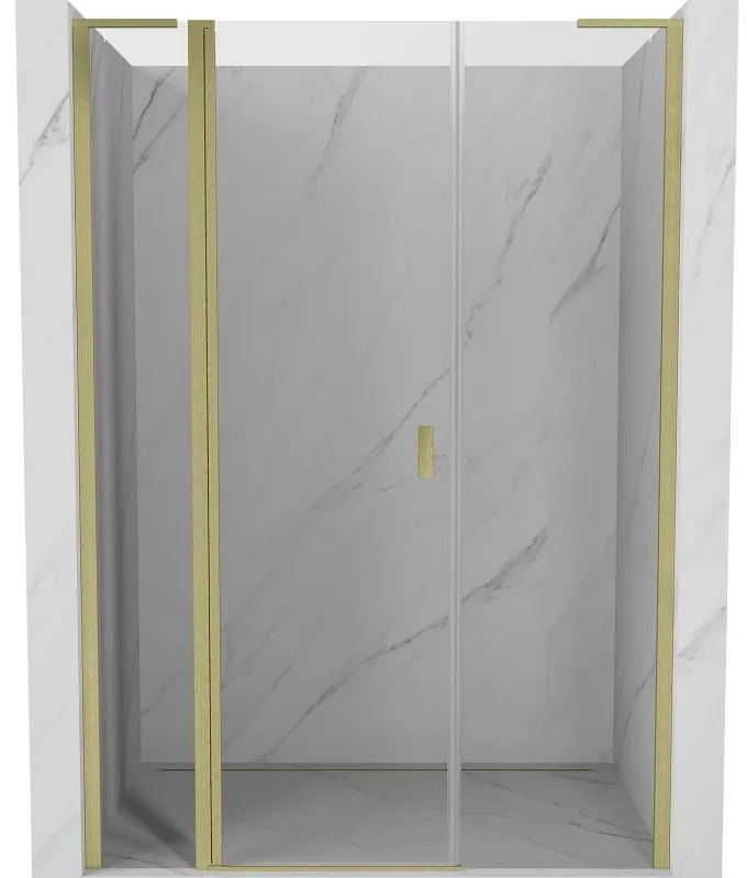 Mexen Mist L drzwi prysznicowe uchylne 135 cm, transparent, złote szczotkowane - 8A4L-135-001-55-00