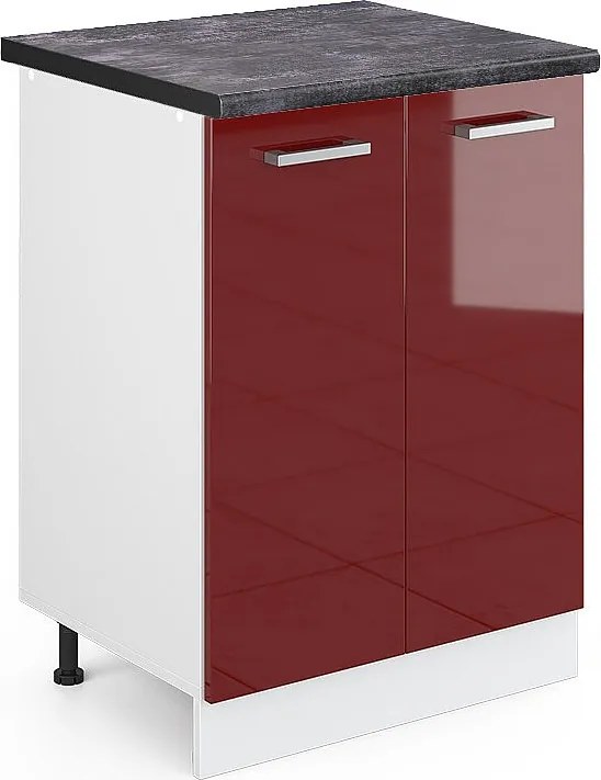 Szafki kuchenne czerwony połysk 60x60x81.6 r-line
