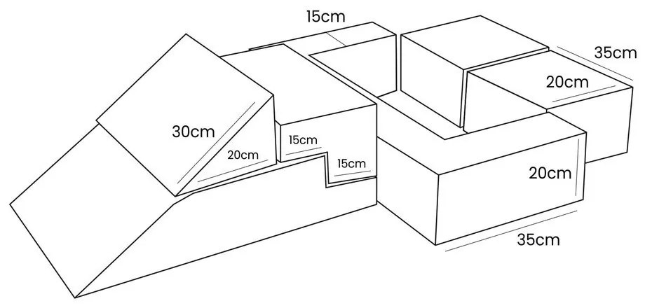 Turkusowy sztruksowy piankowy plac zabaw 6 szt. wysokość 40 cm 100x35 cm Montessori – Meowbaby