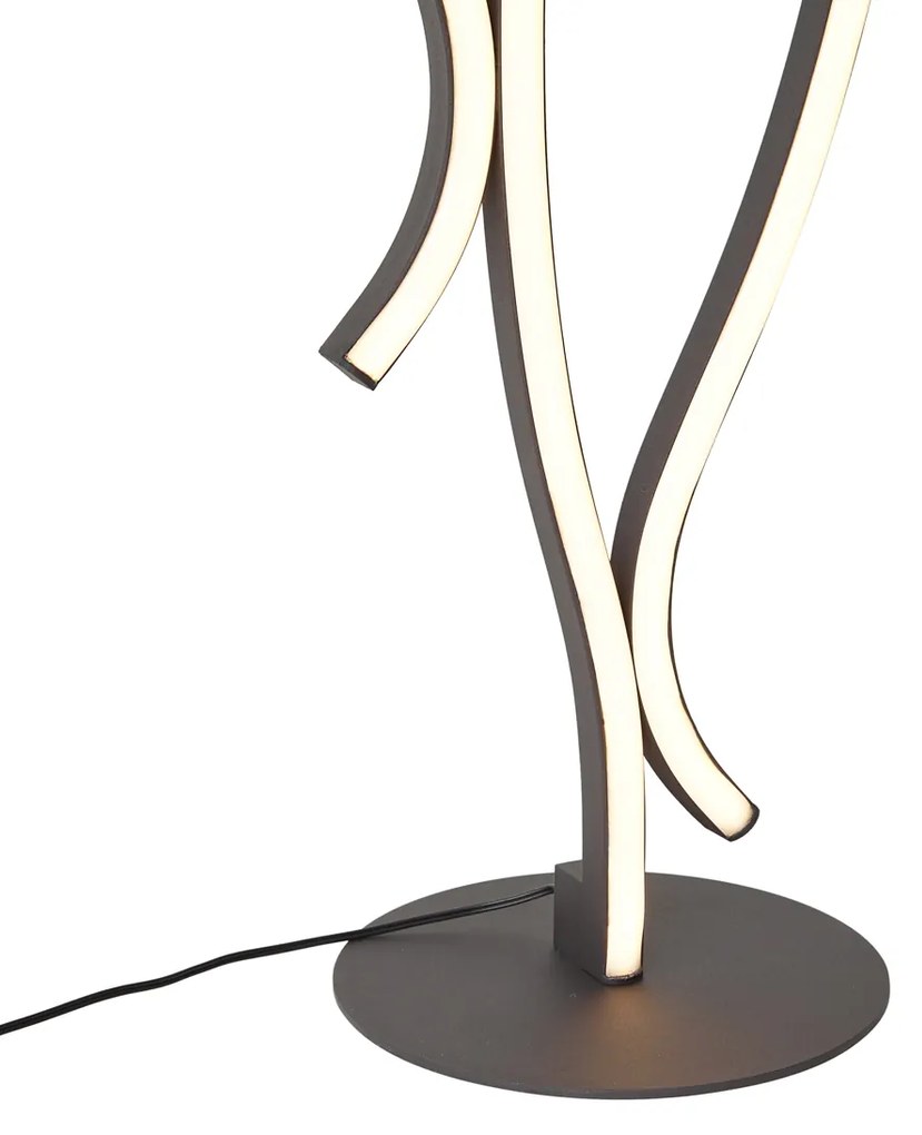 Designerska lampa podłogowa czarna z możliwością ściemniania LED - Ying