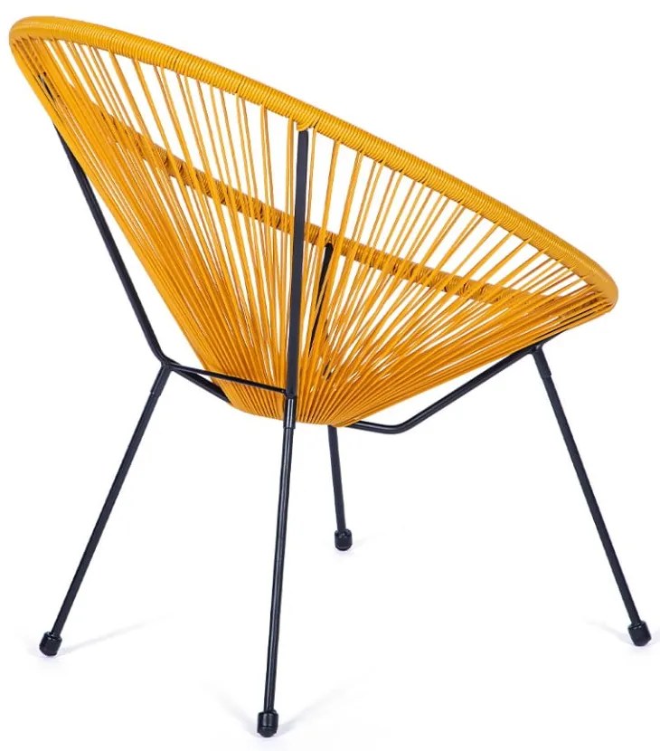 Żółty metalowy/plastikowy fotel ogrodowy Avocado Comfort – Bonami Selection