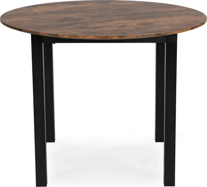 Stół Okrągły TEO 100 cm Dąb Rustykalny/Czarny do Jadalni Salonu Loft