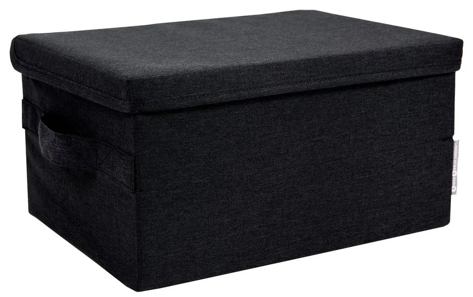 Czarny tekstylny pojemnik z pokrywką 45x34x25 cm Soft Storage – Bigso