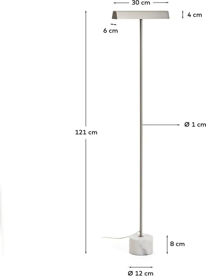 Lampa stojąca w kolorze srebra (wysokość 121 cm) Lynor – Kave Home