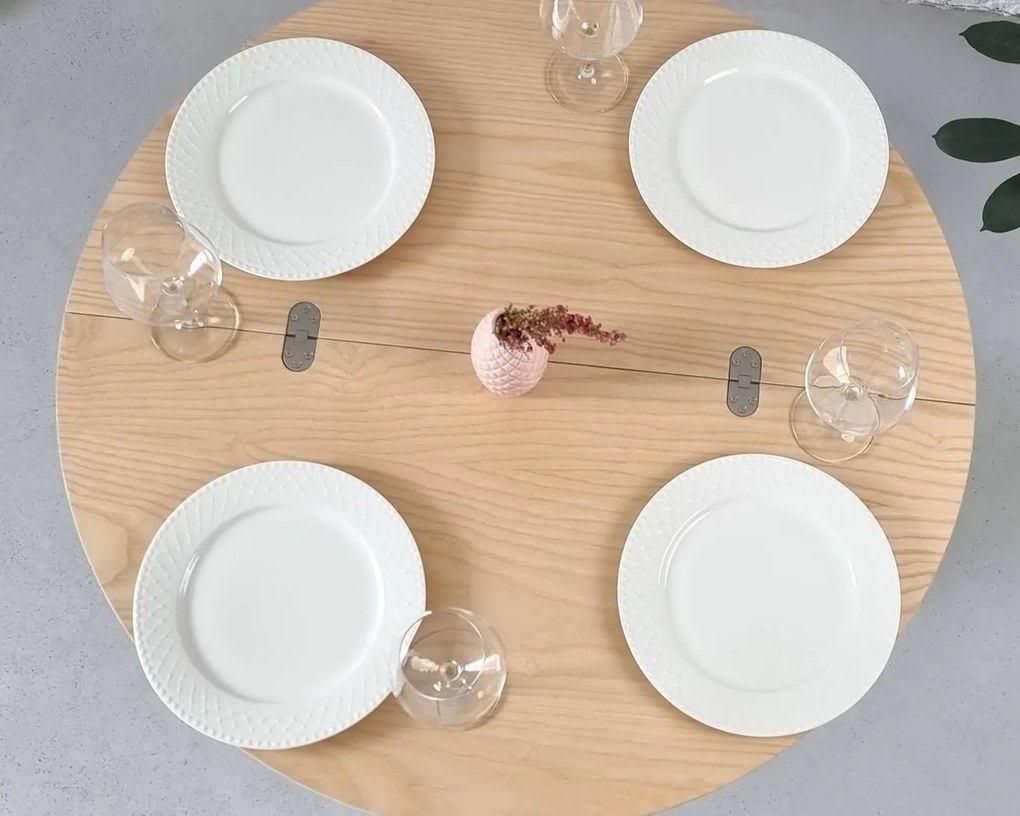 Stół półokrągły CUTTI 90x90 rozkładany jesion RAGABA