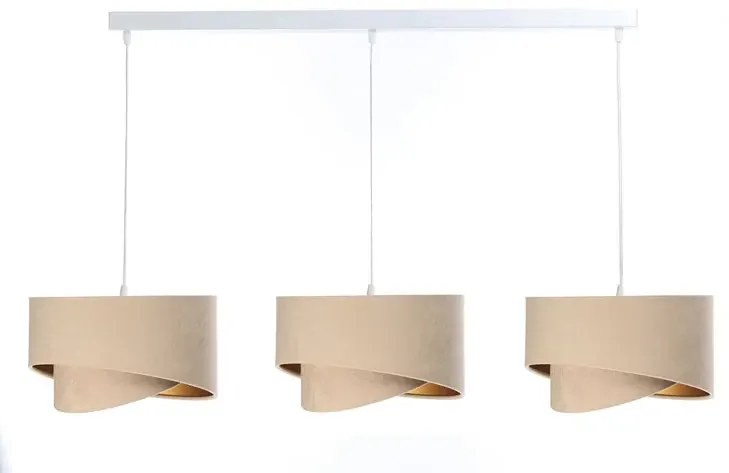 Beżowa potrójna lampa wisząca asymetryczna - S508 T8-N35