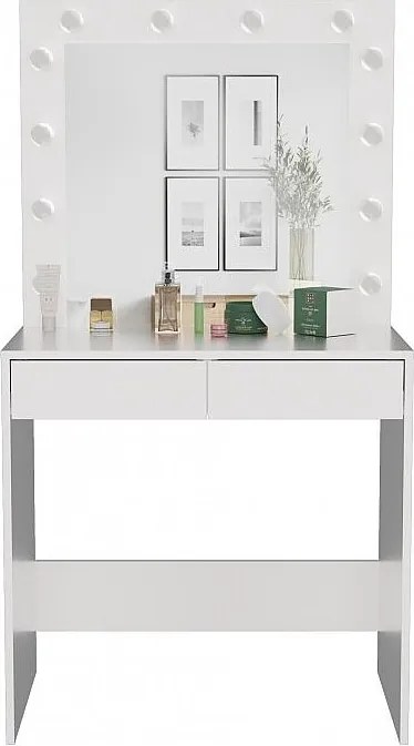 MARINA |  Toaletka z Lustrem LED | Biała |  81x50x150 | Elegancka Funkcjonalna