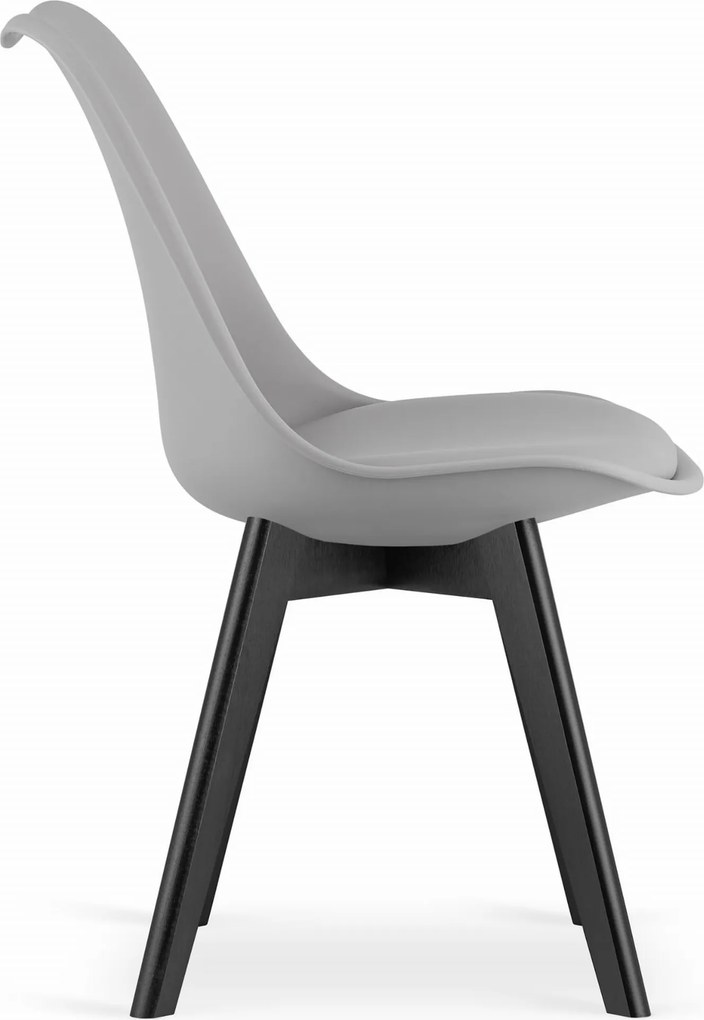 PROMOCJA Jasnoszare krzesło BALI MARK z czarnymi nogami II gatunek