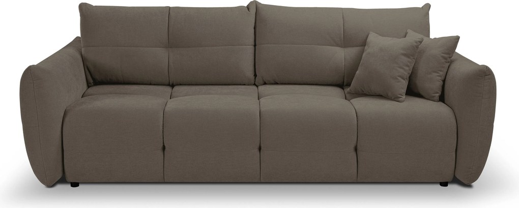 Masseno Sofa MODA z funkcją spania i pojemnikiem na pościel, Rozkładana sofa - Brązowy, WIND 21