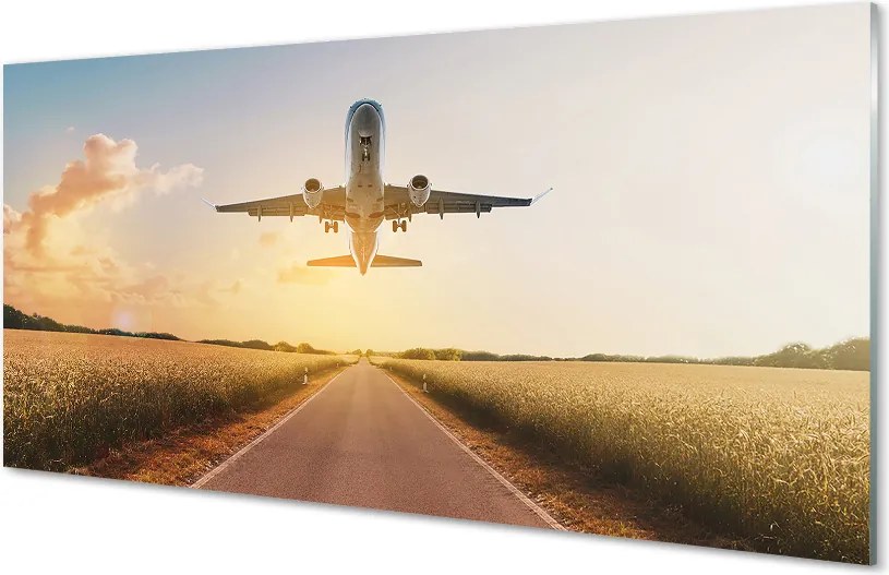 Panel nad Blat Kuchenny Samolot nad Miastem o Zmierzchu