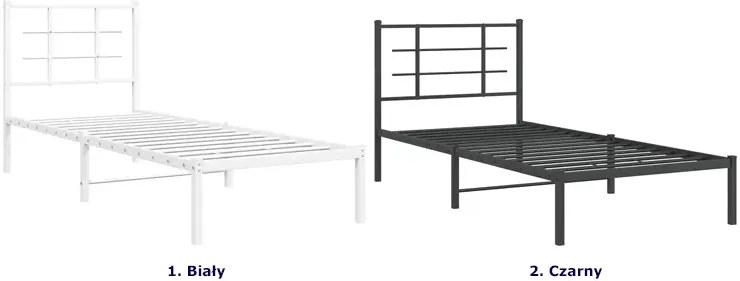 Czarne metalowe łóżko małżeńskie 100x200 cm - Laxo