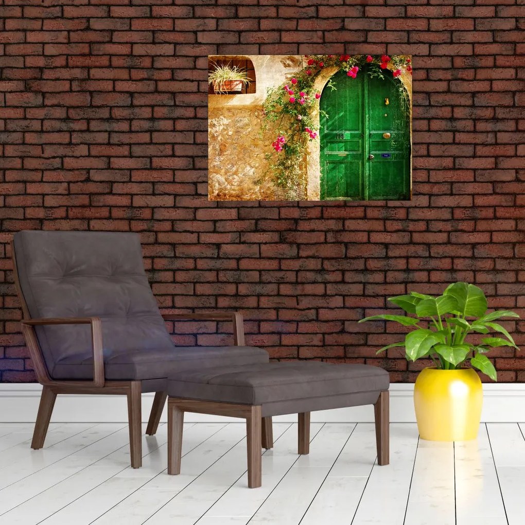 Obraz na szkle starych drzwi (70x50 cm)