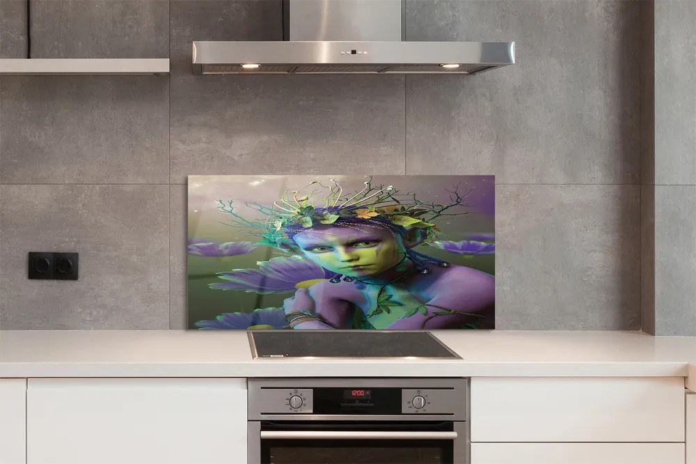 Szkło do Kuchni na Ścianę Elfia Pani wśród Kwiatów