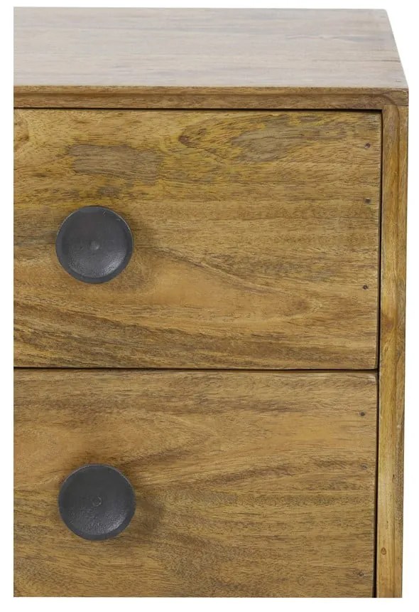 Brązowa wysoka komoda z litego drewna 40x80 cm Espita – Light &amp; Living