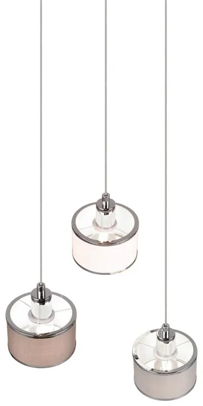 Lampa wisząca w beżowo-srebrnym kolorze z tekstylnym kloszem ø 29 cm Kaprun – Trio