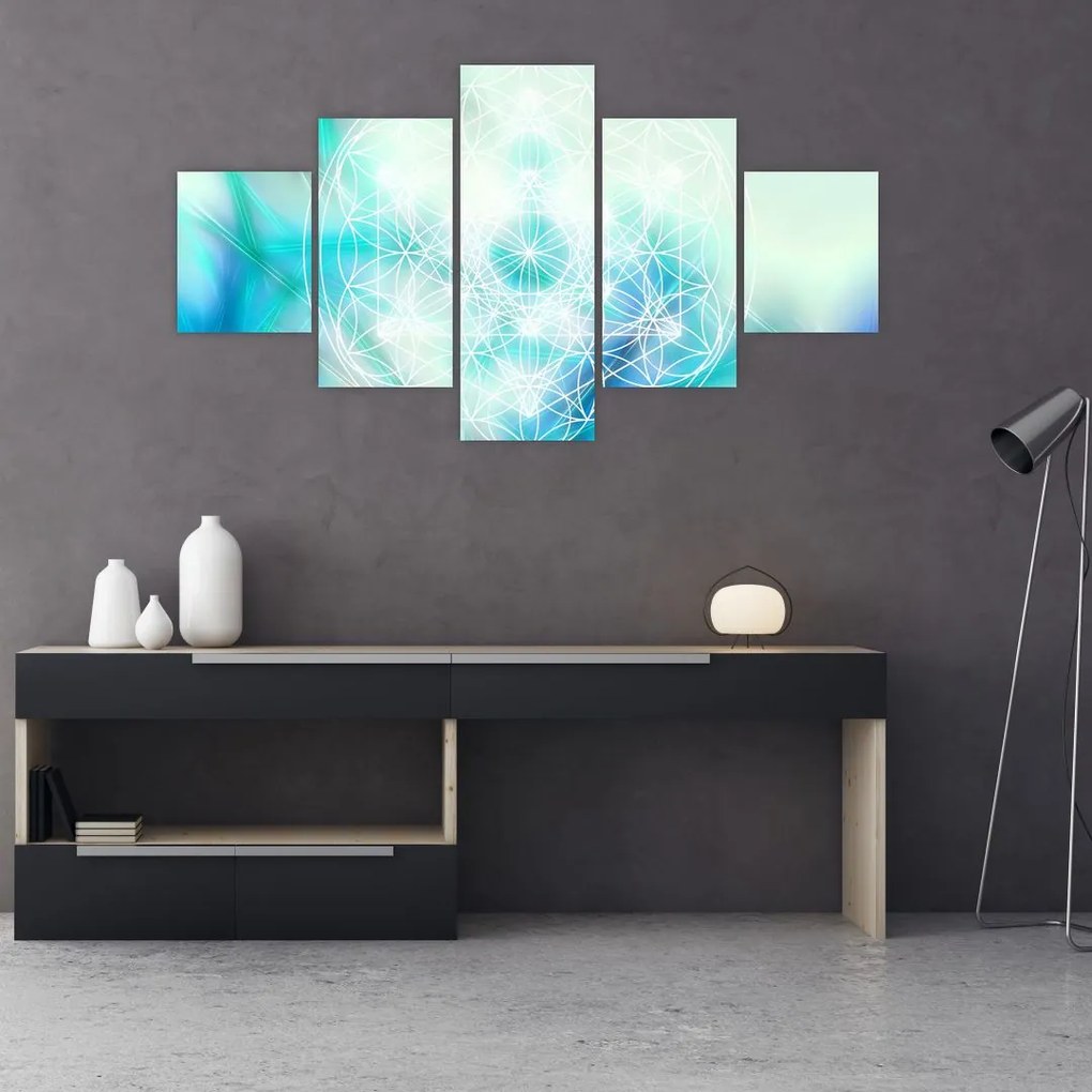 Obraz - Merkaba w turkusowym tle (125x70 cm)