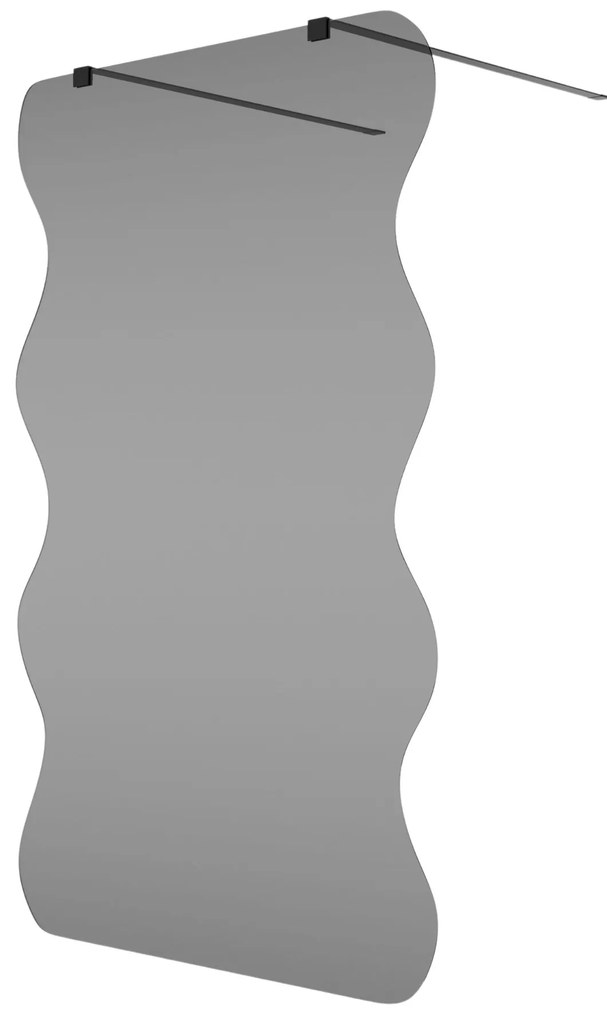 Ścianka prysznicowa Walk in szkło grafitowe falowane 8mm MOLIS Wave Duo Grafit MASSI | Różne rozmiary : Kolor profili kabiny - złoty szczotkowany, Szerokość ścianki - 70 cm, Typ montażu - WALK IN