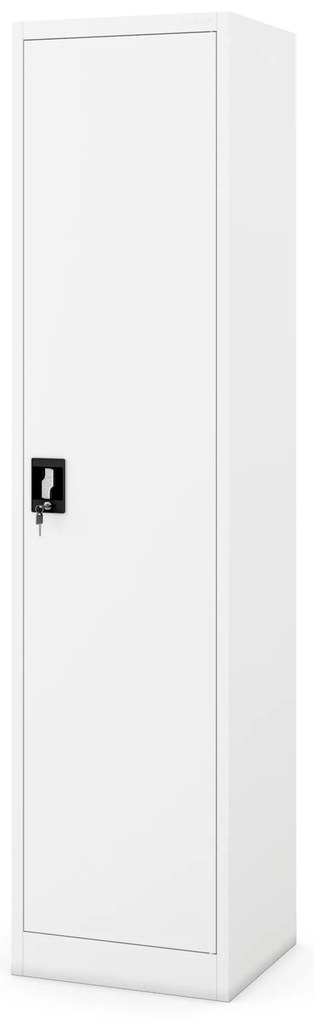 Biurowa szafa metalowa na akta ALEX, 450 x 1850 x 400 mm, biała