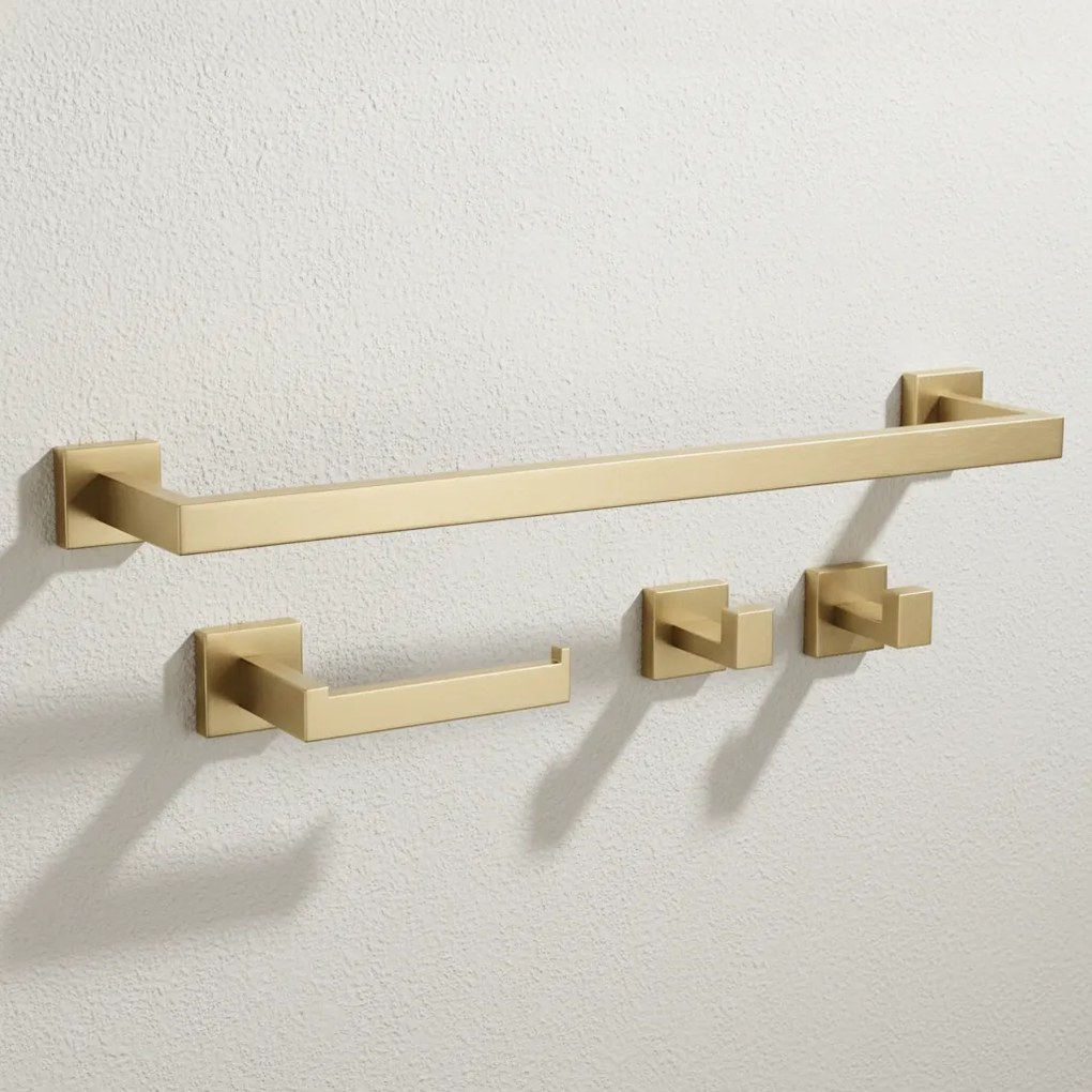 Zestaw akcesoriów łazienkowych Rio Złoty Szczotkowany 4 elementy