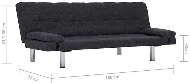 Kanapa Horis z rozkładanym oparciem - ciemnoszara