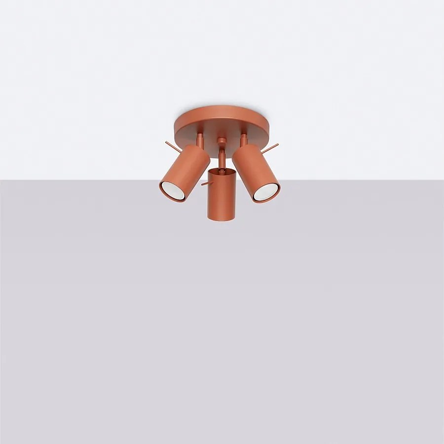 Lampa sufitowa nowoczesny Briix, stal - 3 źródło światła 4000K - L.19.5 x H.18.5 cm - ochra czerwona