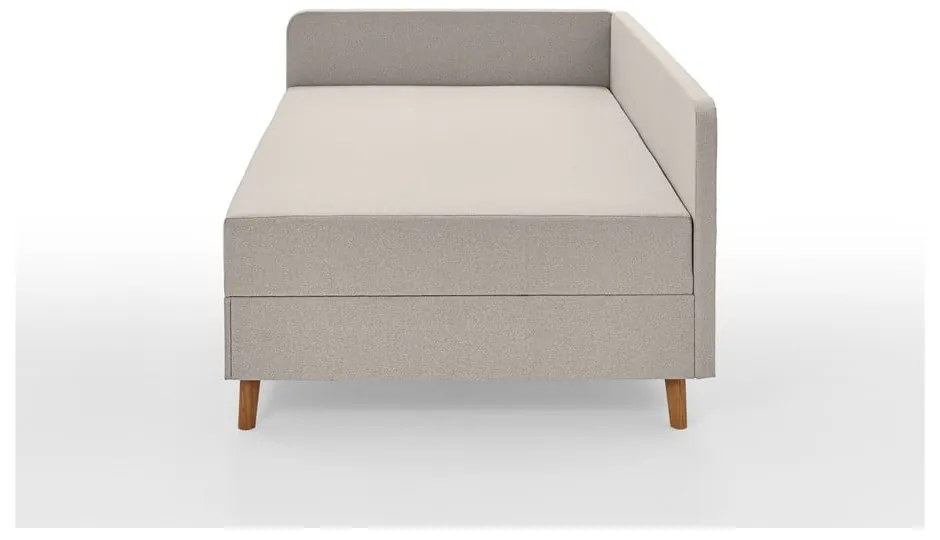 Beżowe tapicerowane łóżko jednoosobowe ze schowkiem 120x200 cm Cabana – Meise Möbel
