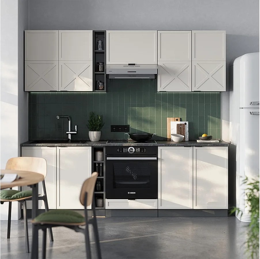 Aneks kuchenny szary/beżowy/antracytowy 235x46x81.6 fame-line