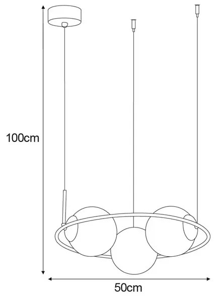 Geometryczna lampa wisząca z bursztynowymi kloszami - A202-Anoba