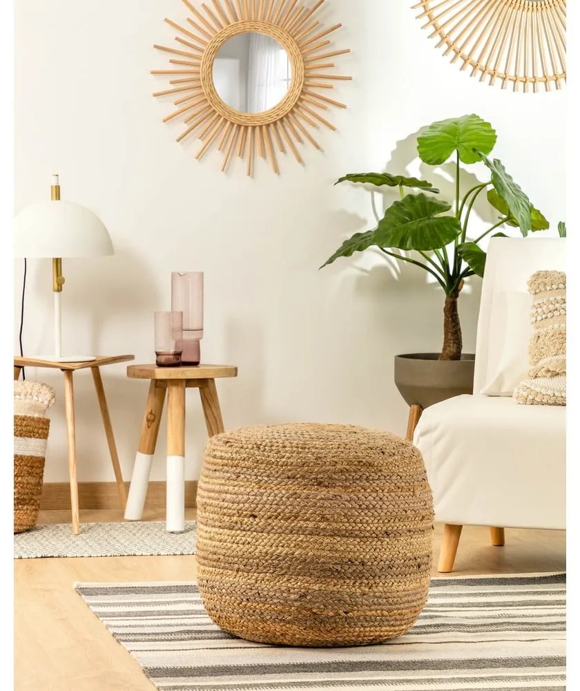 Puf w naturalnym kolorze Doc – Kave Home