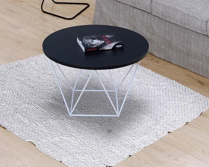 Minimalistyczny stolik kawowy z białym stelażem M0-E29